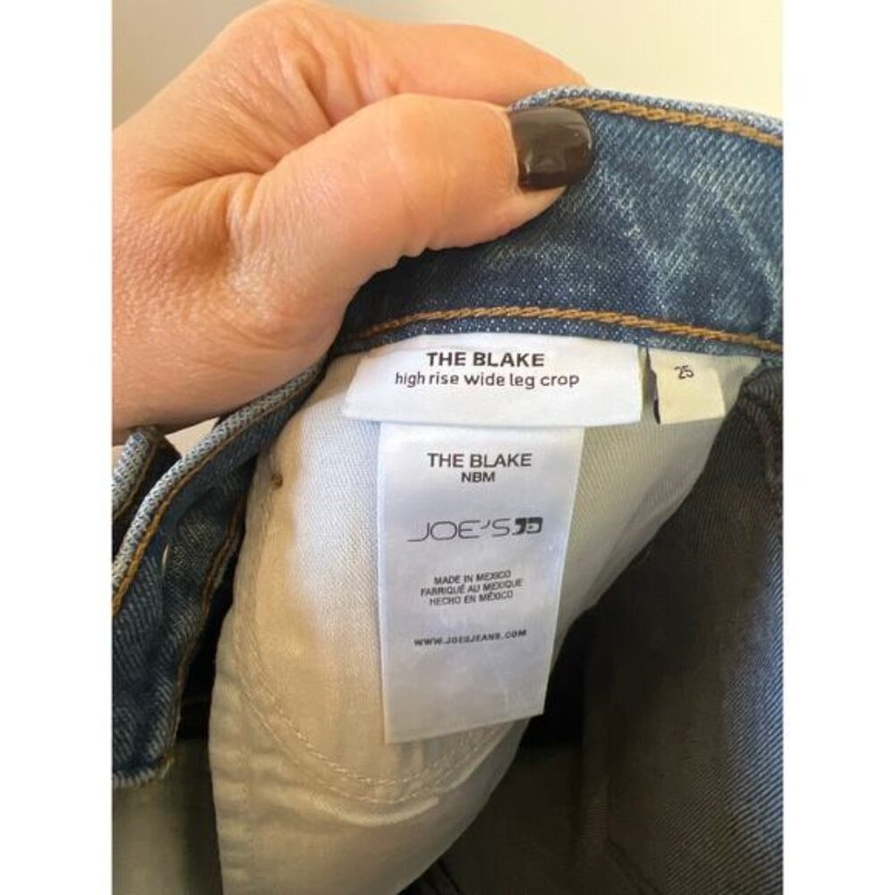 NEW Joe’s Jeans Blake High Rise Wide Leg Cropped Jeans Blue Midwash Size: 25 - Picture 6 of 7